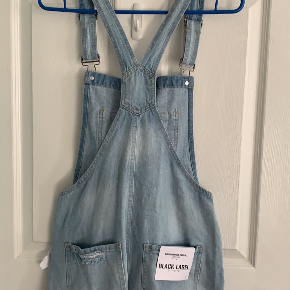 Black label boyfriend fit overalls